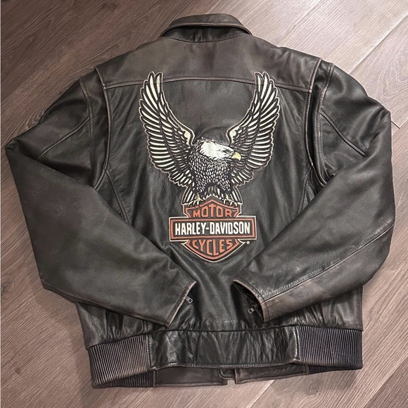 Vintage Harley Davidson Legendary Eagle Leather Jacket - Picture 4 of 7
